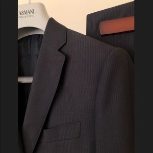 Armani Collezioni Wool Tonal Striped Suit